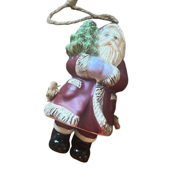 Vintage‎ Christmas Tree Ornament ceramic Santa - Picture 2 of 6